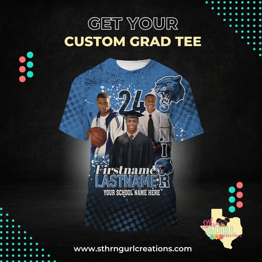Custom All-Over 3D Graduation T-Shirt
