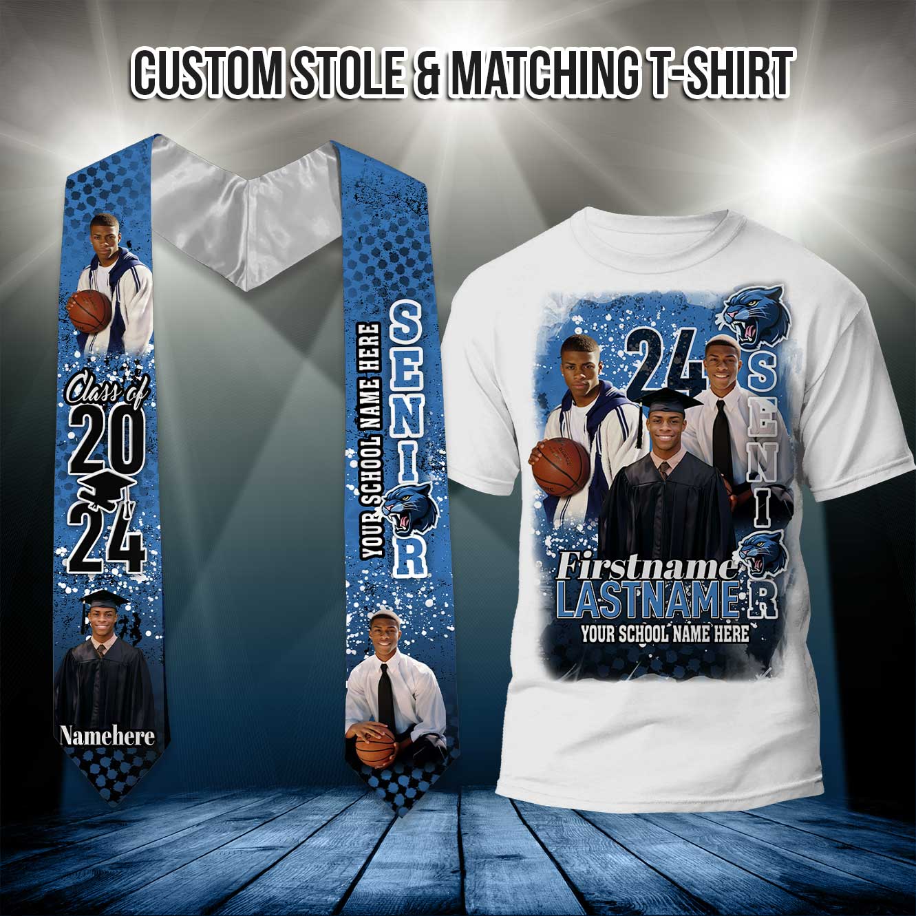 Custom Graduation Stole and Matching T-Shirt