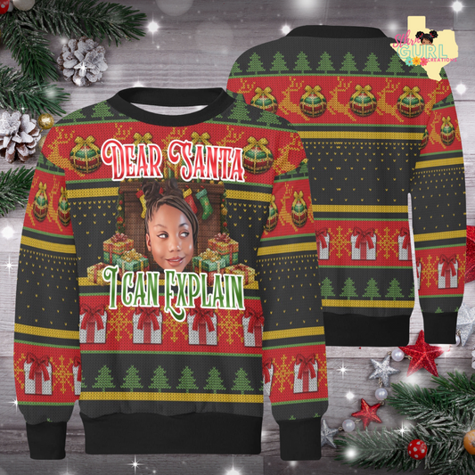 Dear Santa I Can Explain Ugly Christmas Sweater