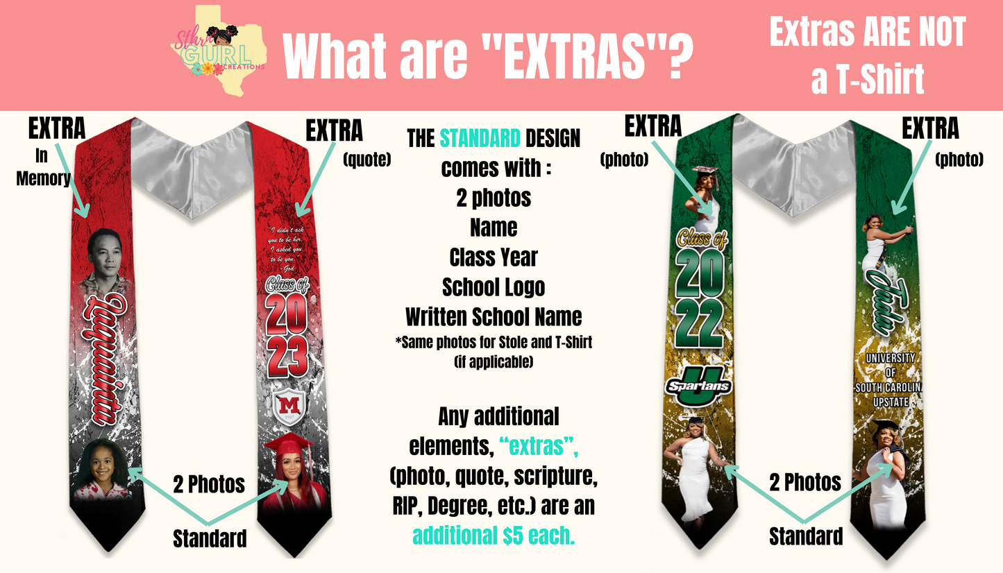 Graduation Stole and Matching  T-Shirt