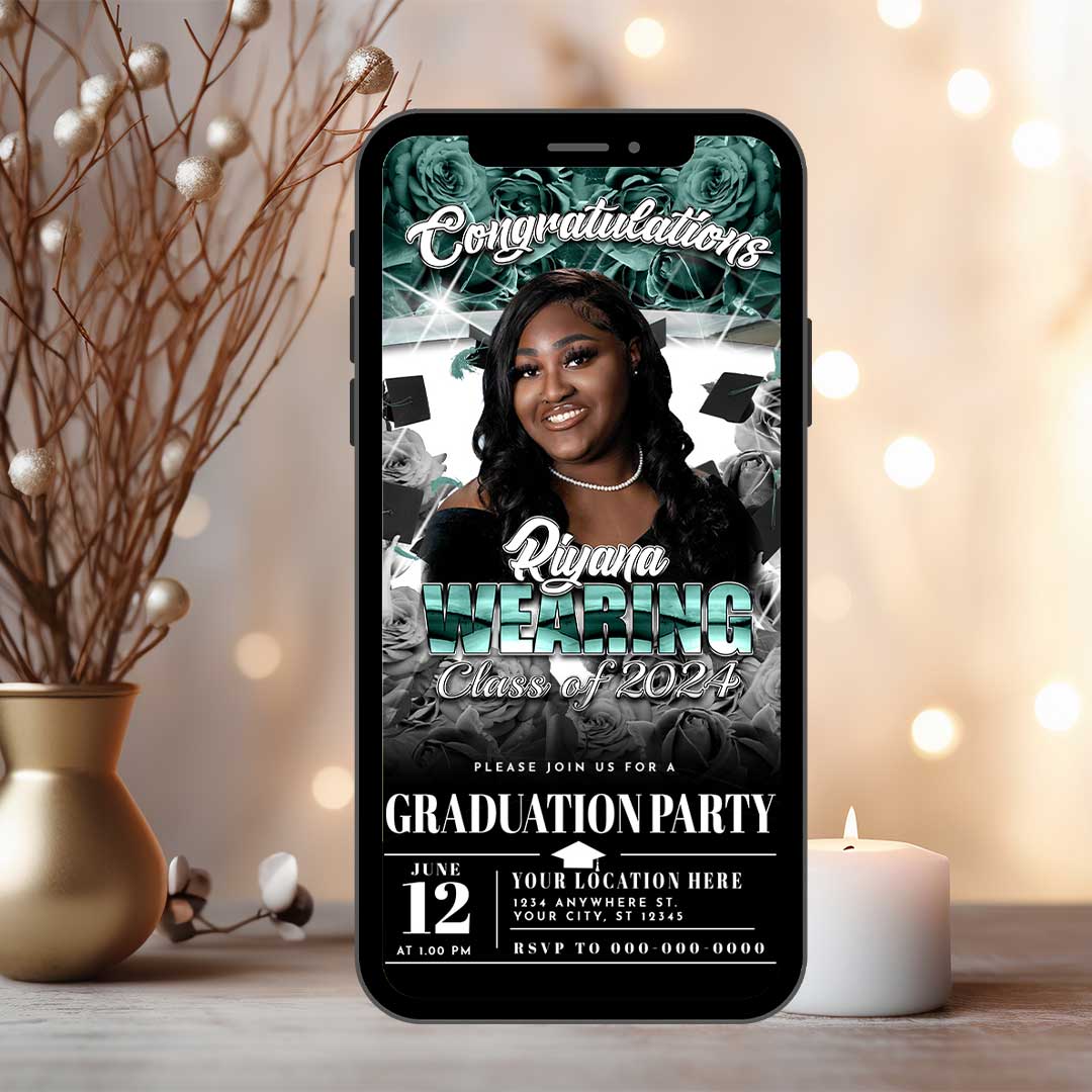Graduation Party Invitation, Photo Graduation Announcement, Class of 2024, Printable Graduation Announcement (2 sided)