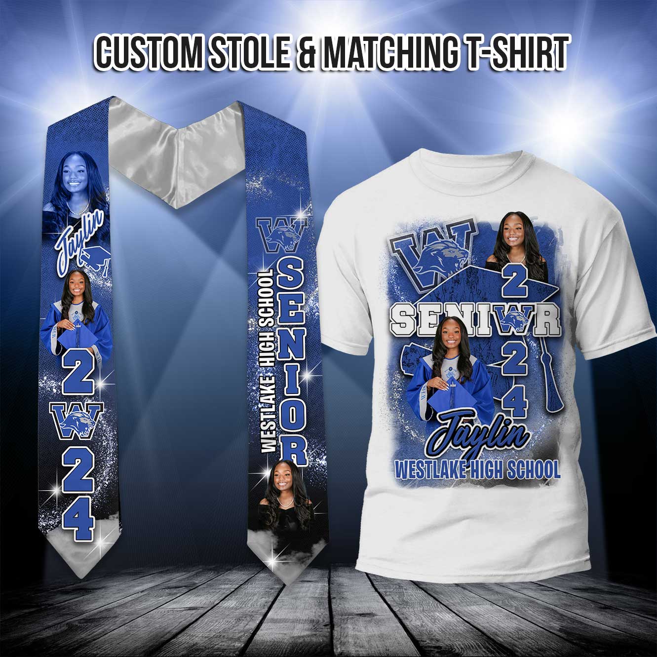 Graduation Stole and Matching  T-Shirt