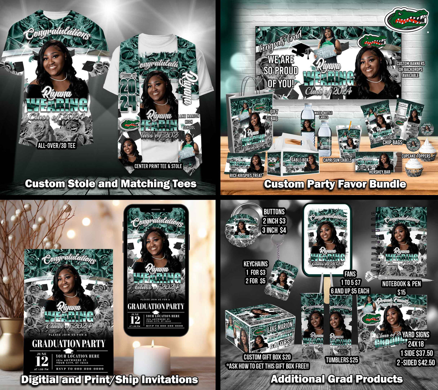 Graduation Party Invitation (Digital or Print and Ship)
