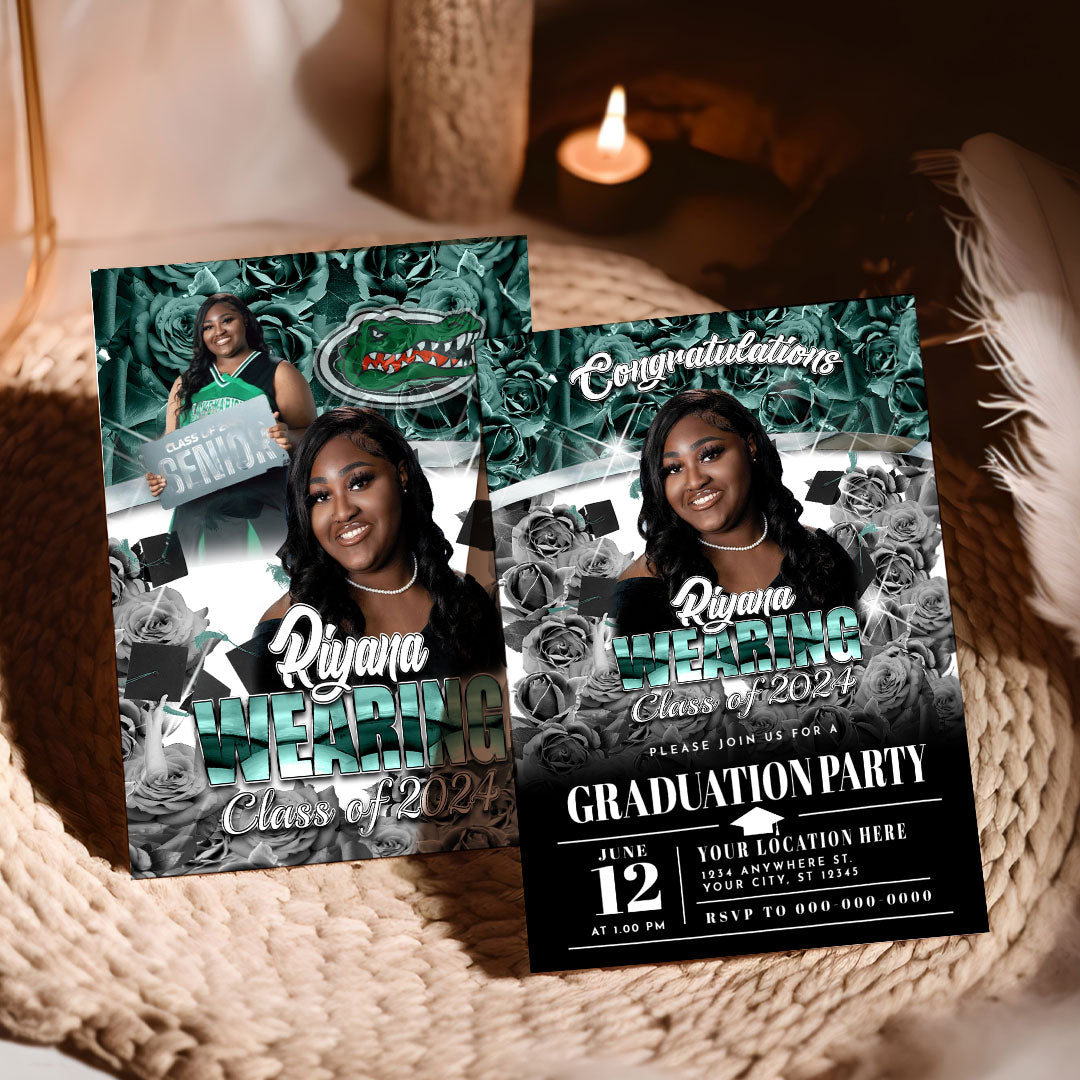Graduation Party Invitation, Photo Graduation Announcement, Class of 2024, Printable Graduation Announcement (2 sided)