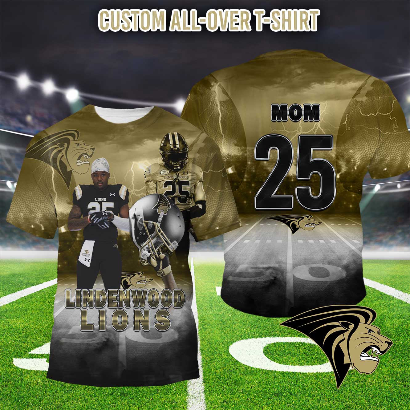 Custom 3D Football Shirt, All Over Shirt,Custom Football T-Shirt, All Over Foot