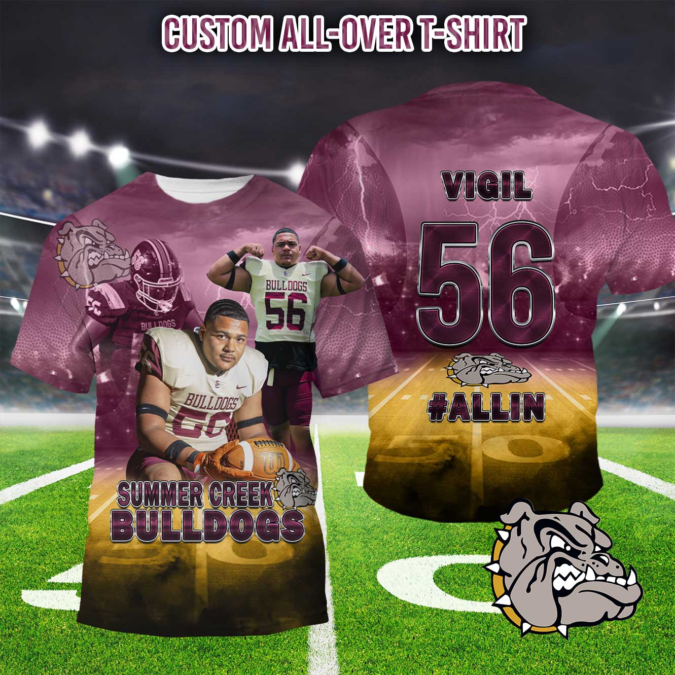 Custom 3D Football Shirt, All Over Shirt,Custom Football T-Shirt, All Over Foot
