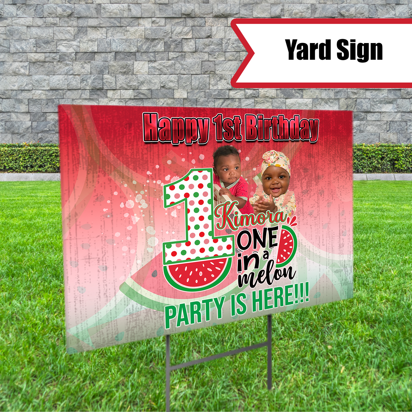 Y-Birthday Party Yard Sign