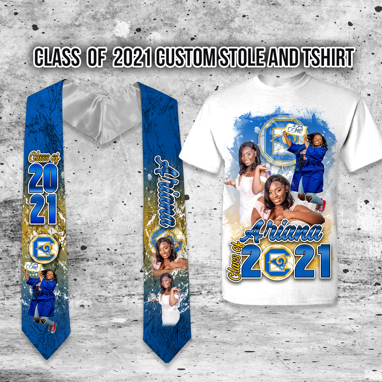 Custom Digital Design (Graduation Stole and T-Shirt) - SthrngurlCreations