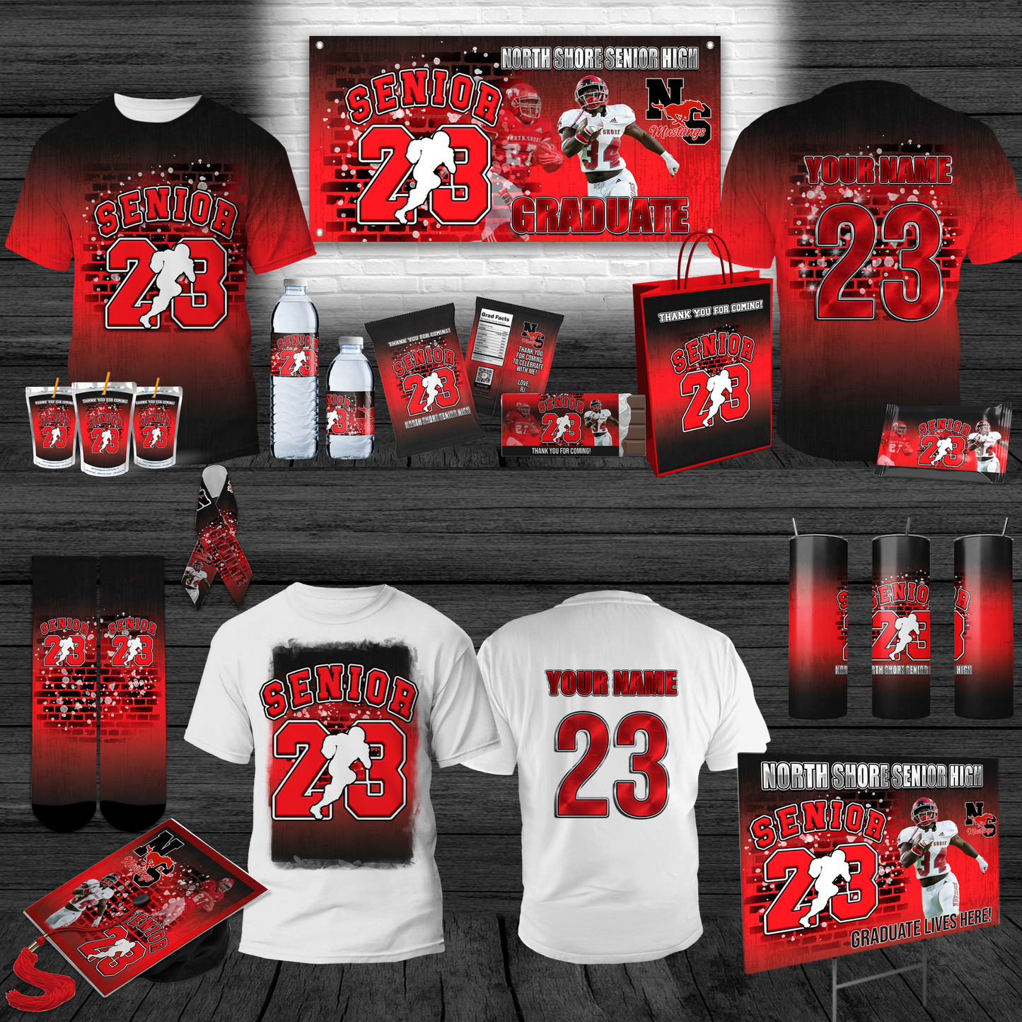 Air Senior 23 3D T-Shirt, Custom Jumpman T-Shirt, Air Senior Football Tee, Class of 2023 Football T-Shirt