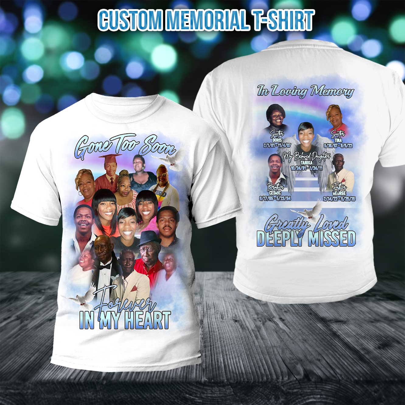 Your Wings Were Ready Family Memorial Custom Photo Shirt