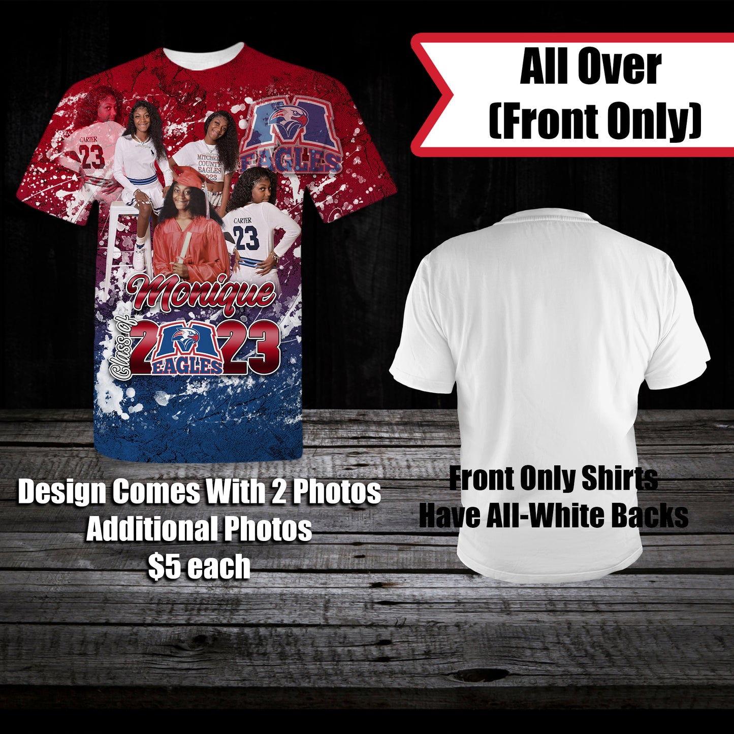 101-Standard Graduation Stole and Matching 3D T-Shirt