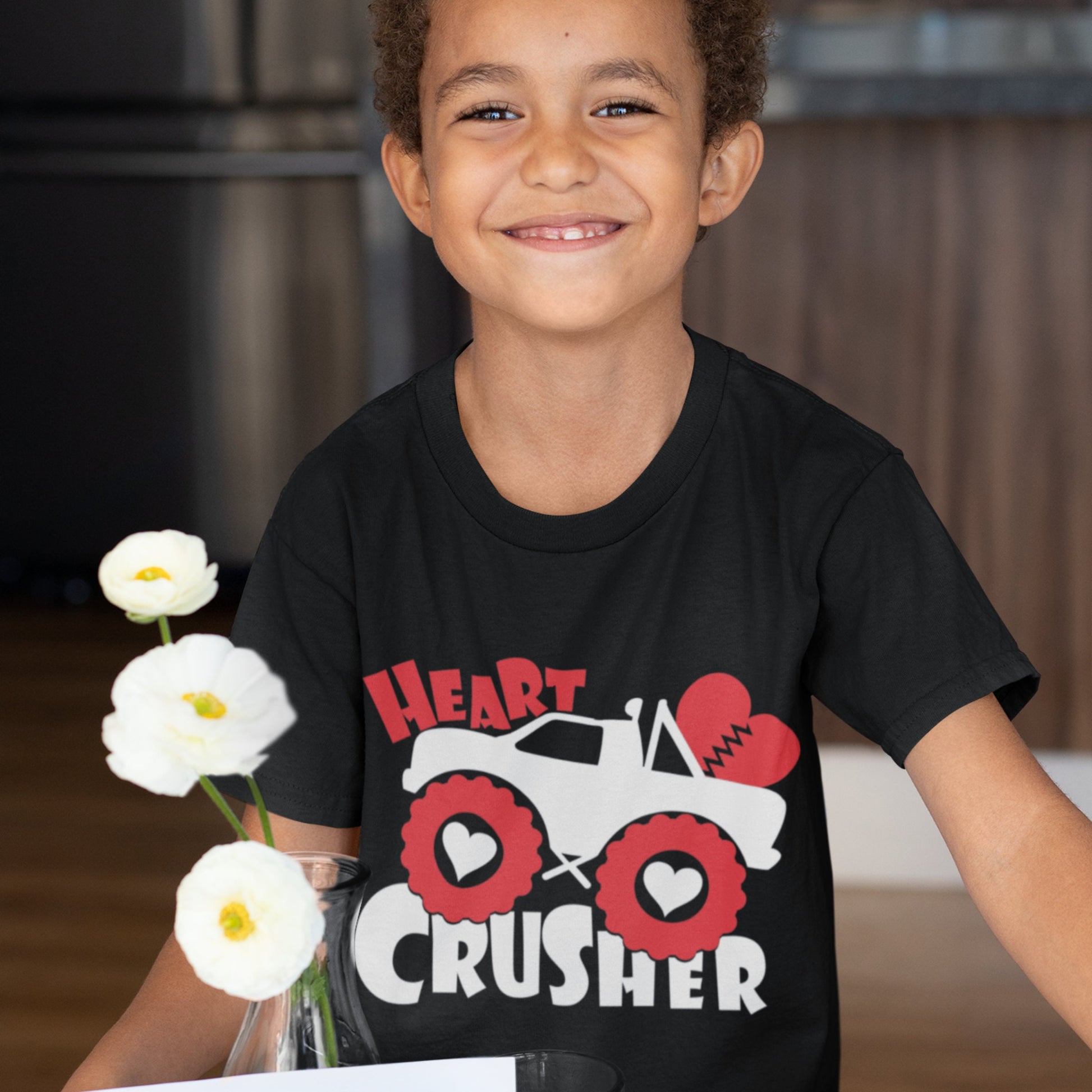 Boy's Monster Truck Valentine's Day T-Shirt, Sizes  6 months to Youth XL, Monster Truck Hoodie, Valentine's Day Hoodie, Kids Hoodie - SthrngurlCreations