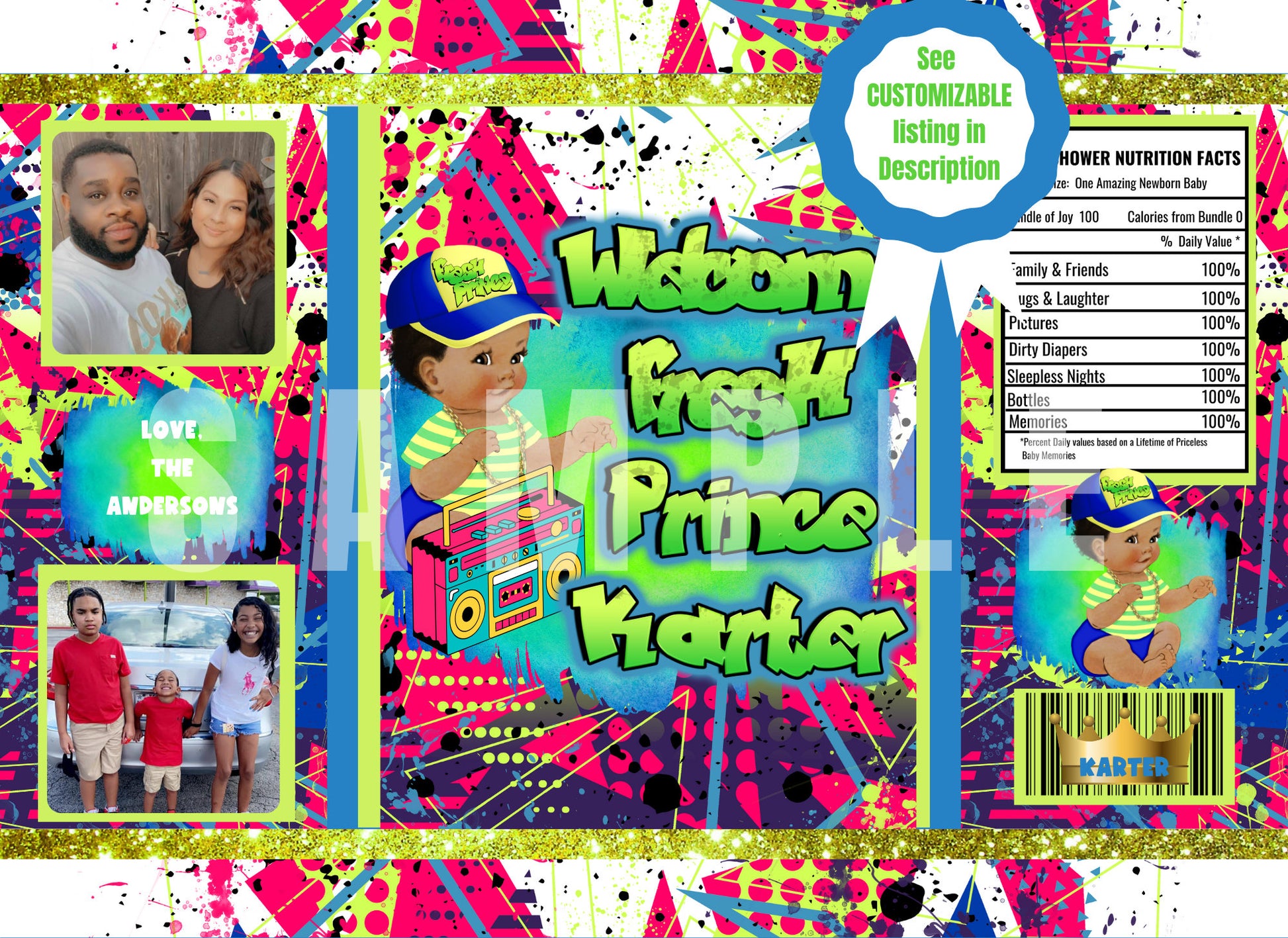 Fresh Prince Baby Shower Games, 90s Theme Baby Shower Games, Instant Download, Baby Shower Printable - SthrngurlCreations