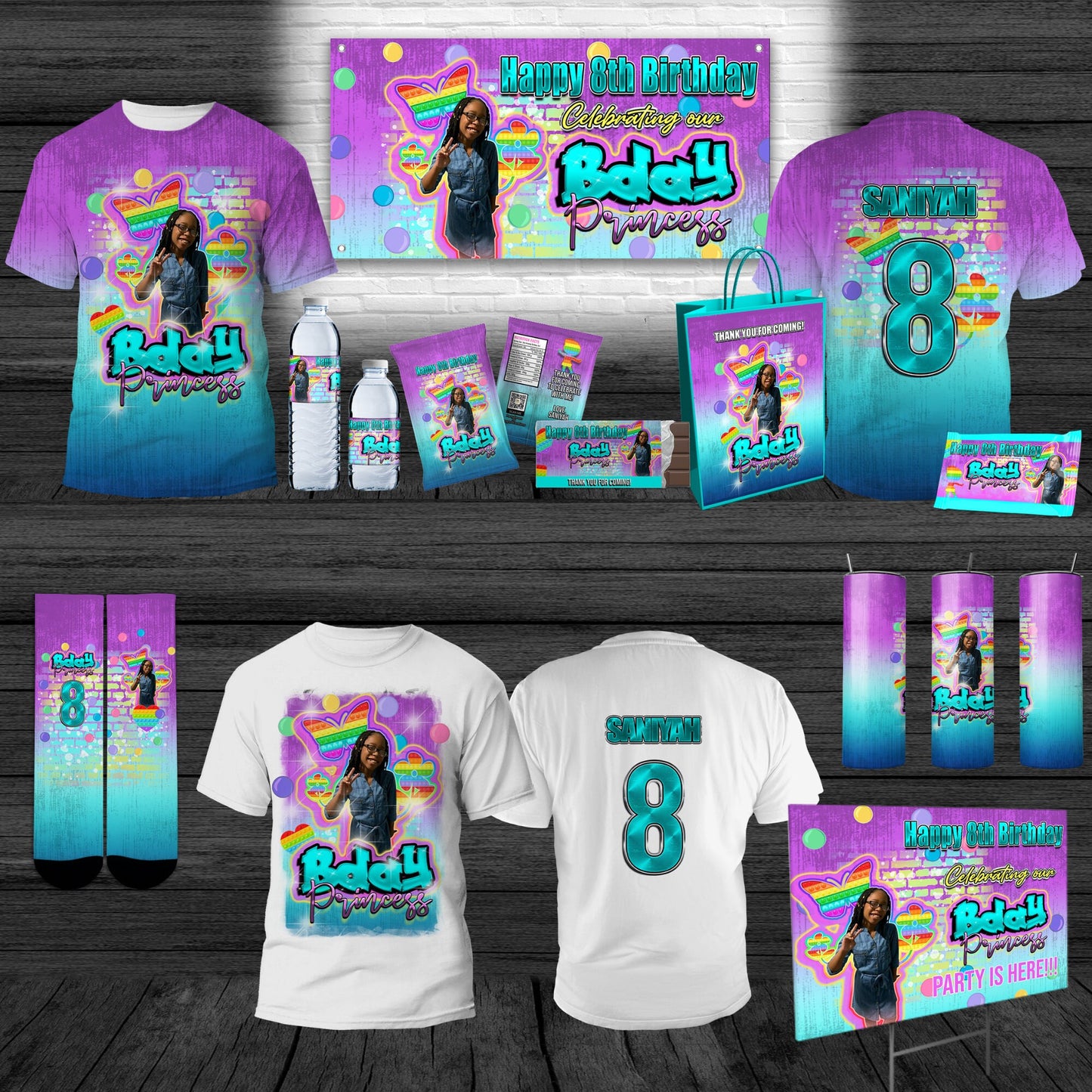 Pop It Birthday T-Shirt, Custom Pop It Birthday T-Shirt, Fidget Theme Birthday T-Shirt, All-Over Pop It Birthday T-Shirt - SthrngurlCreations