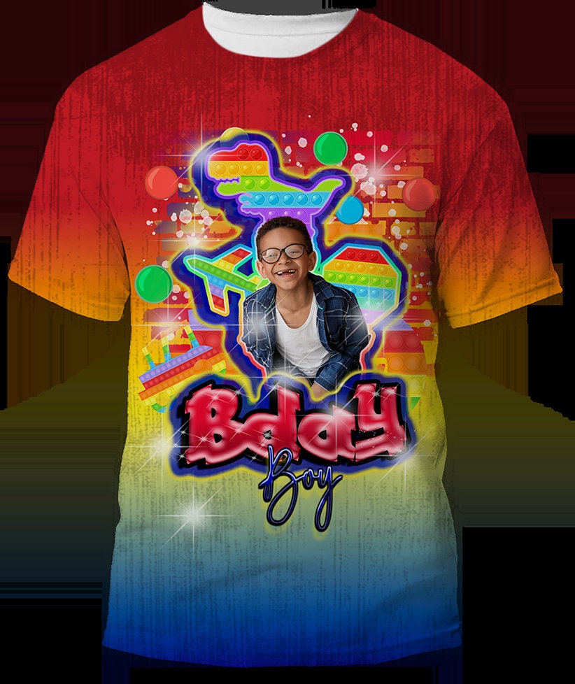 Pop It Birthday T-Shirt, Custom Pop It Birthday T-Shirt, Fidget Theme Birthday T-Shirt, All-Over Pop It Birthday T-Shirt - SthrngurlCreations