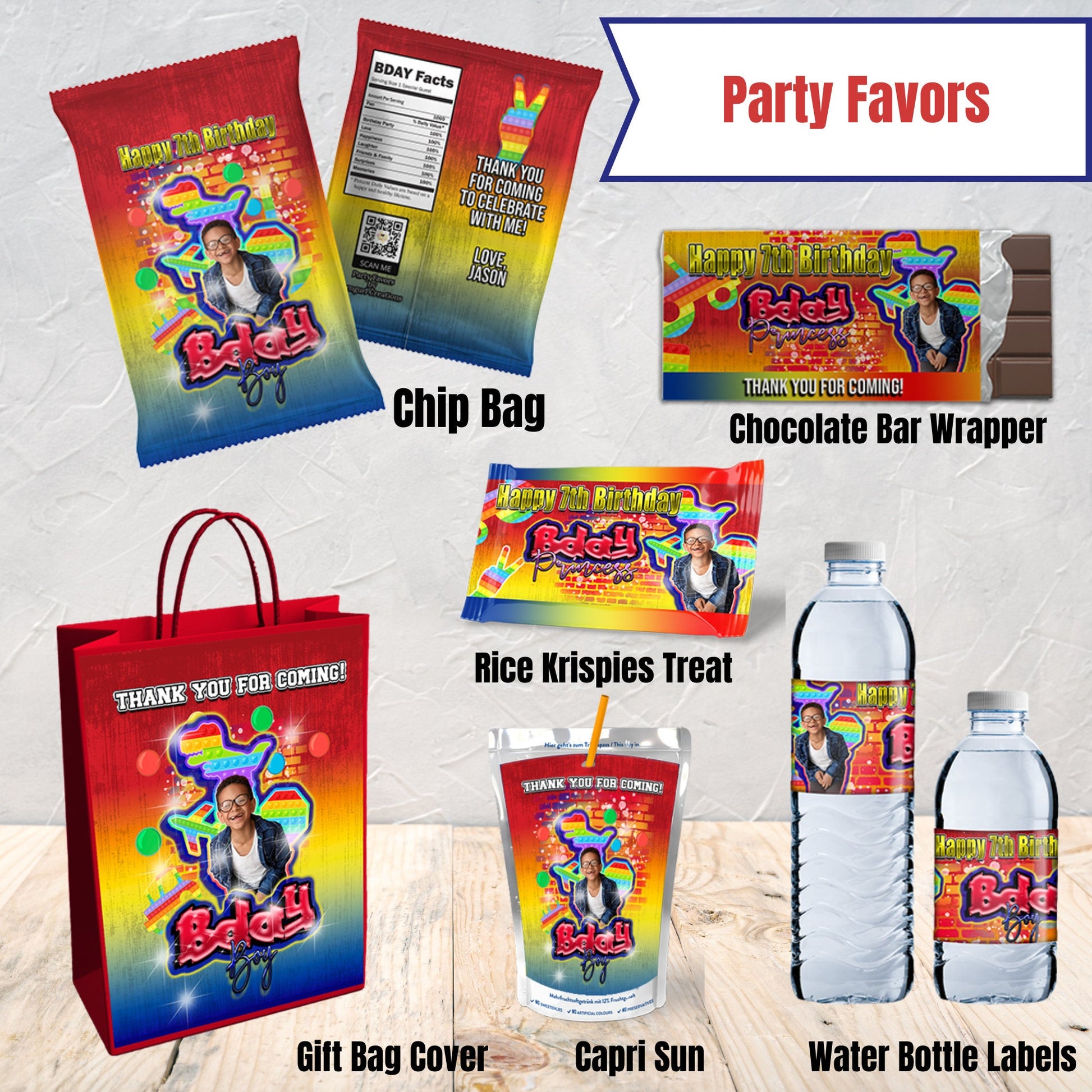 Pop It Party Favor Bundle, Pop It Party, Pop It Party Favors Printable Labels, DIGITAL ONLY, You Print and Assemble - SthrngurlCreations