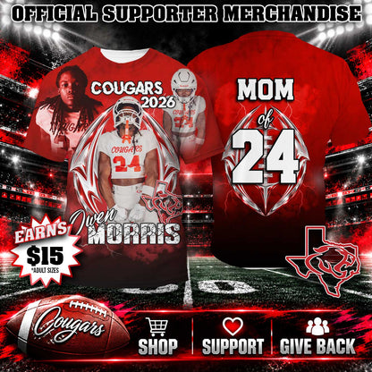 ⭐ Premium Personalized All-Over Cougar Football Shirt