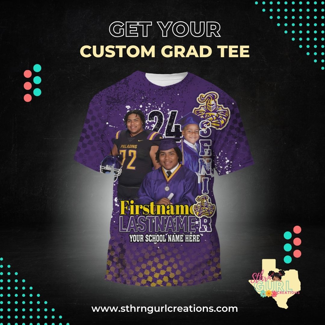 Custom All-Over 3D Graduation T-Shirt