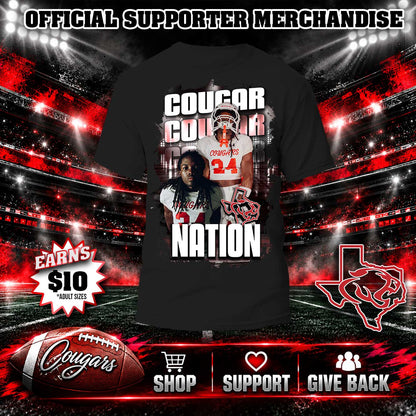 Cougar Nation Personalized Supporter Shirt (Black)