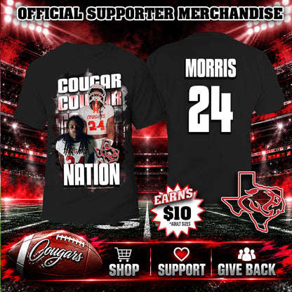 Cougar Nation Personalized Supporter Shirt (Black)