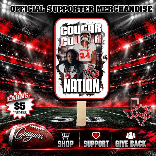 Personalized Cougar Football Hand Fans – Sold in Sets of 5