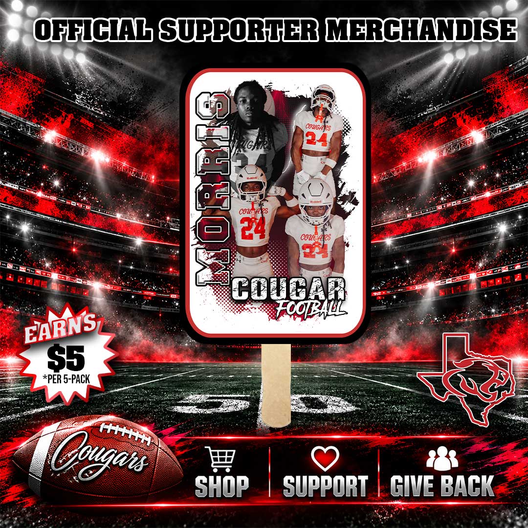 Personalized Cougar Football Hand Fans – Sold in Sets of 5