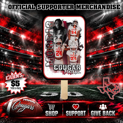 Personalized Cougar Football Hand Fans – Sold in Sets of 5