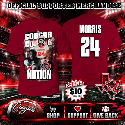Cougar Nation Personalized Supporter Shirt (Red)