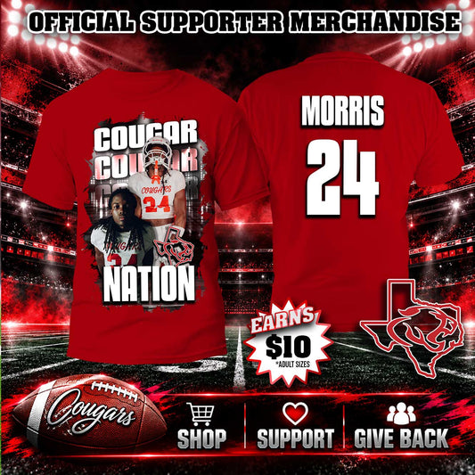 Cougar Nation Personalized Supporter Shirt (Red)