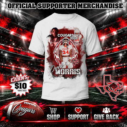 Personalized Cougar 2026 Football Player Shirt (White)