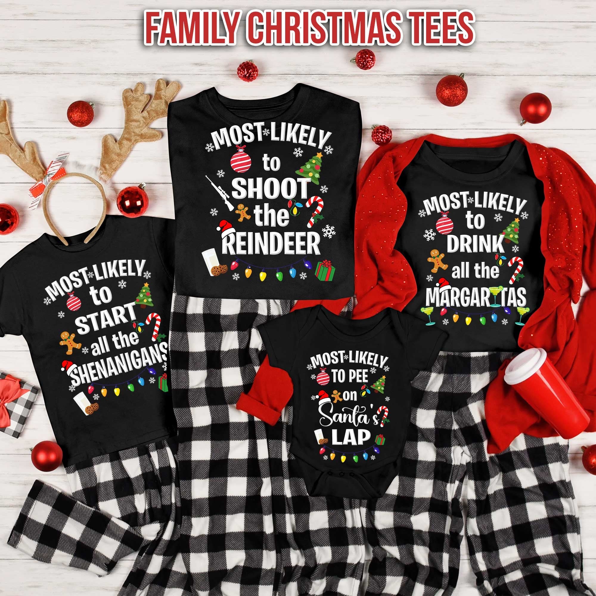 Youth Sizes Most Likely Family Matching Shirt, Funny Christmas Tee