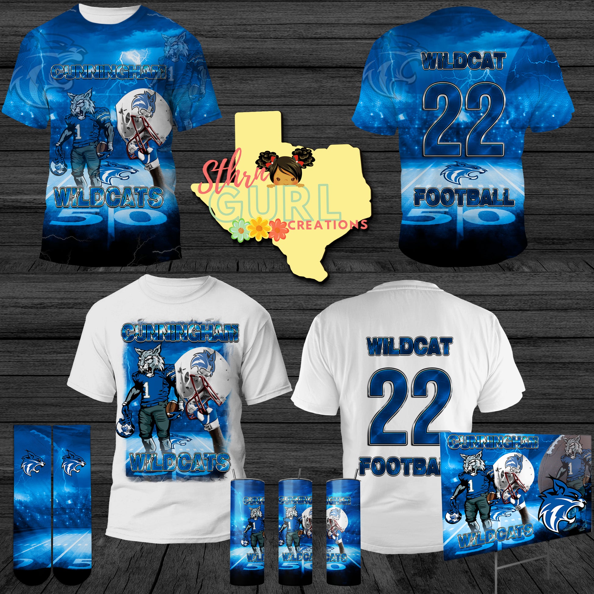 Cunningham Football All Over 3D Shirt - SthrngurlCreations