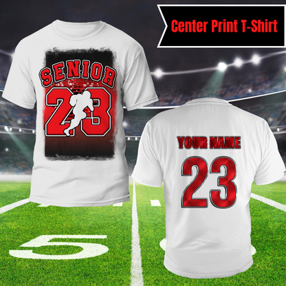 Air Senior 23 3D T-Shirt, Custom Jumpman T-Shirt, Air Senior Football Tee, Class of 2023 Football T-Shirt