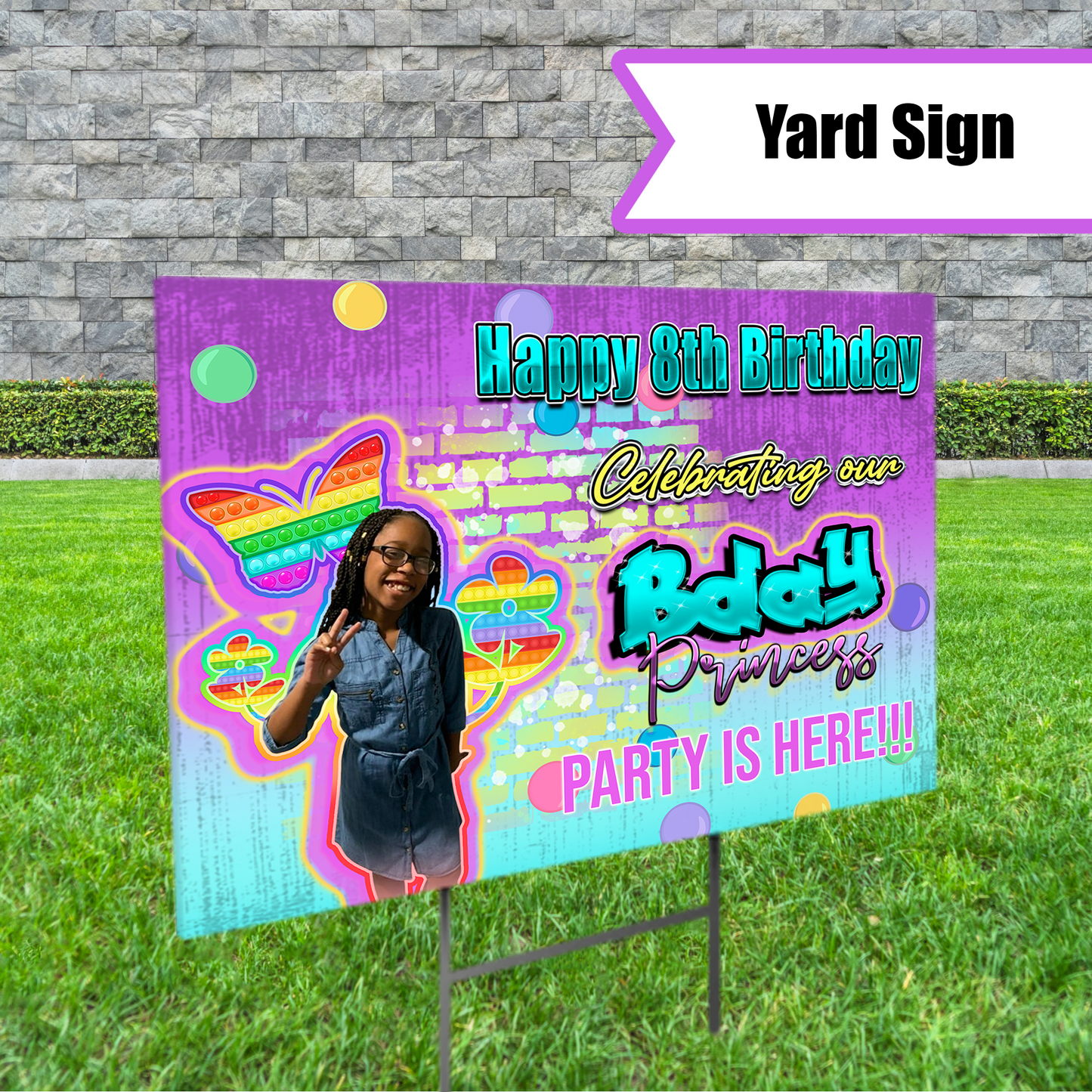 Y-Birthday Party Yard Sign