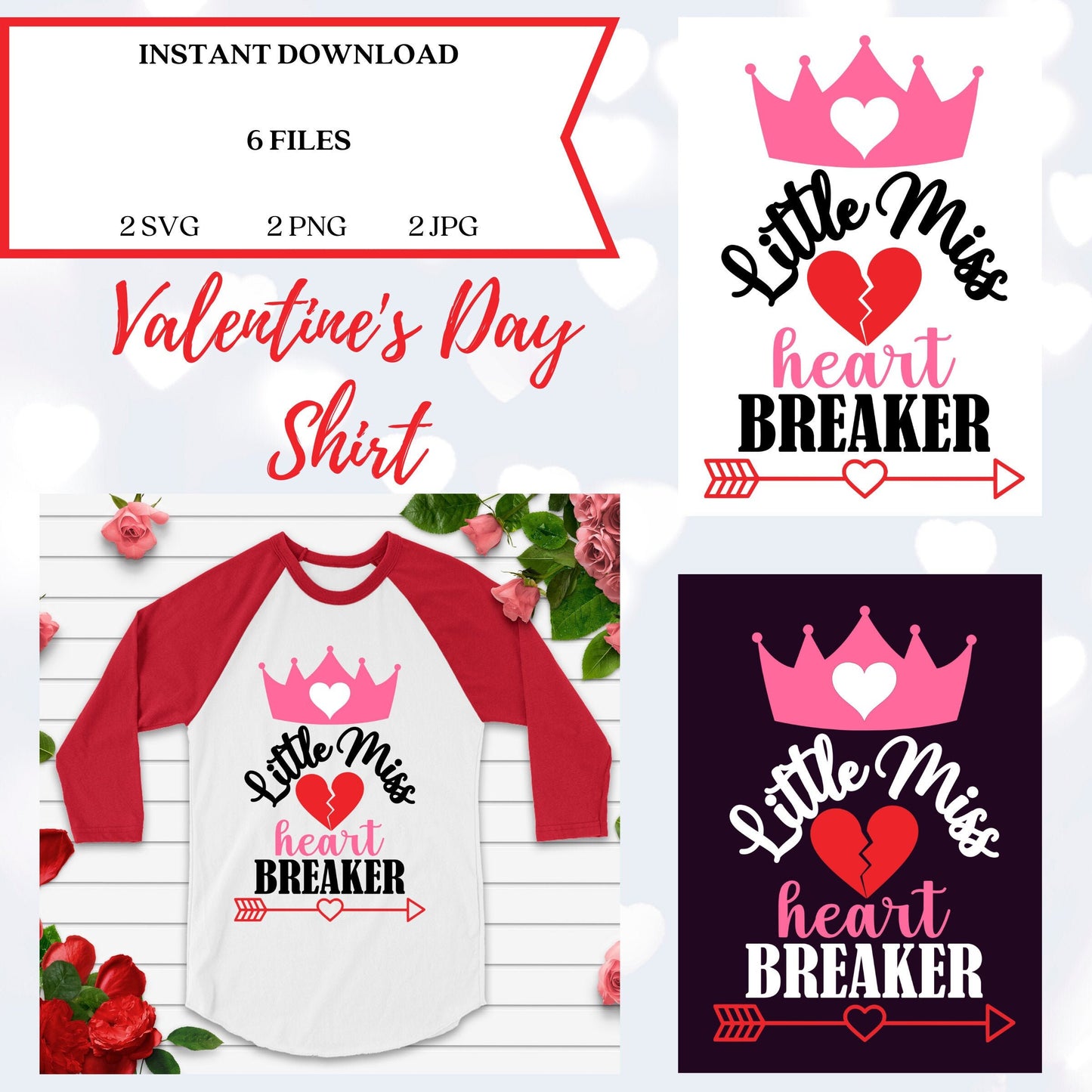 Little Miss Heart Breaker SVG for Cricut and Silhouette, Valentine's SVG, HeartBreaker SVG - SthrngurlCreations