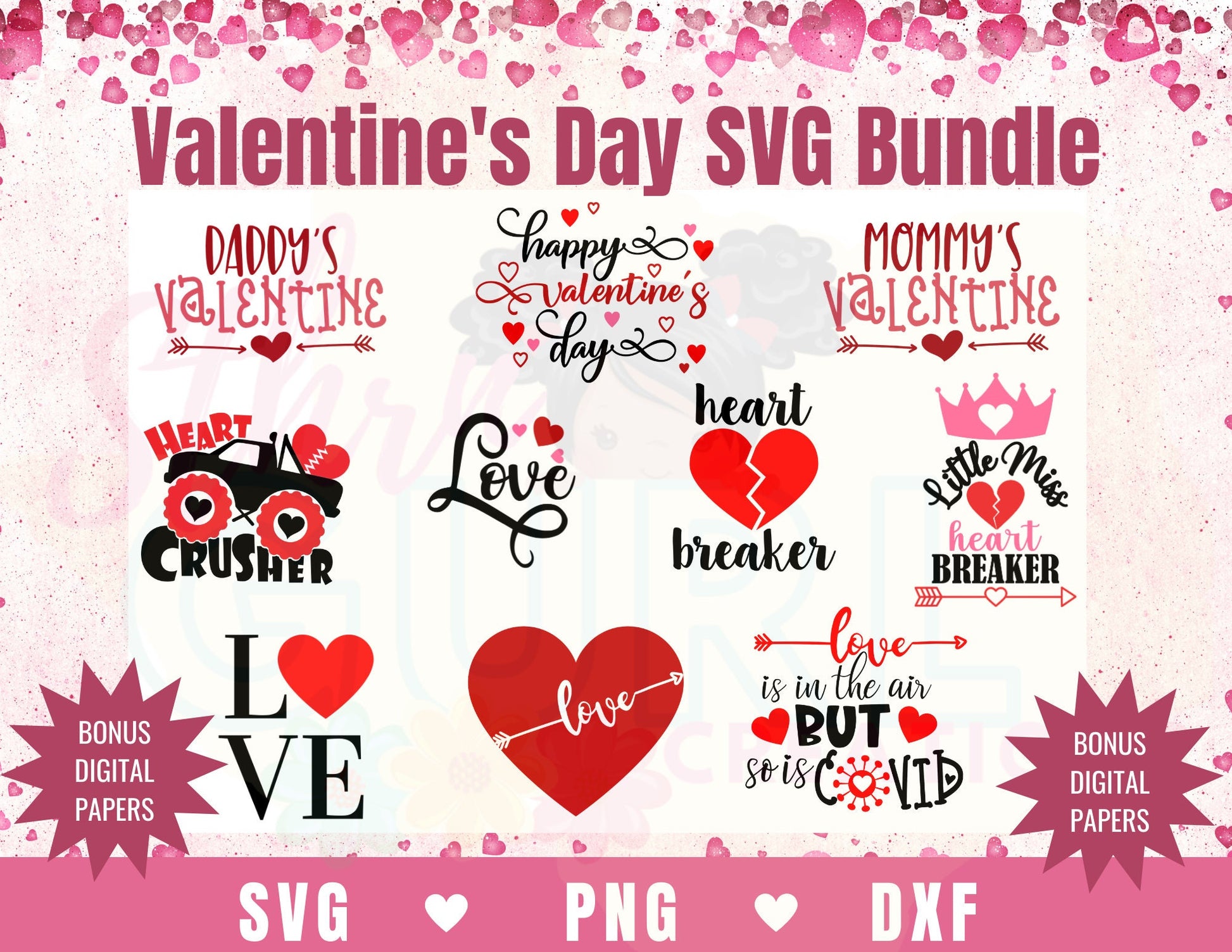 Valentines Svg Bundle, Valentines Svg, Valentine's SVG, Valentines Cut Files, Valentine's Day Svg, Love Svg, Dxf, Png - SthrngurlCreations