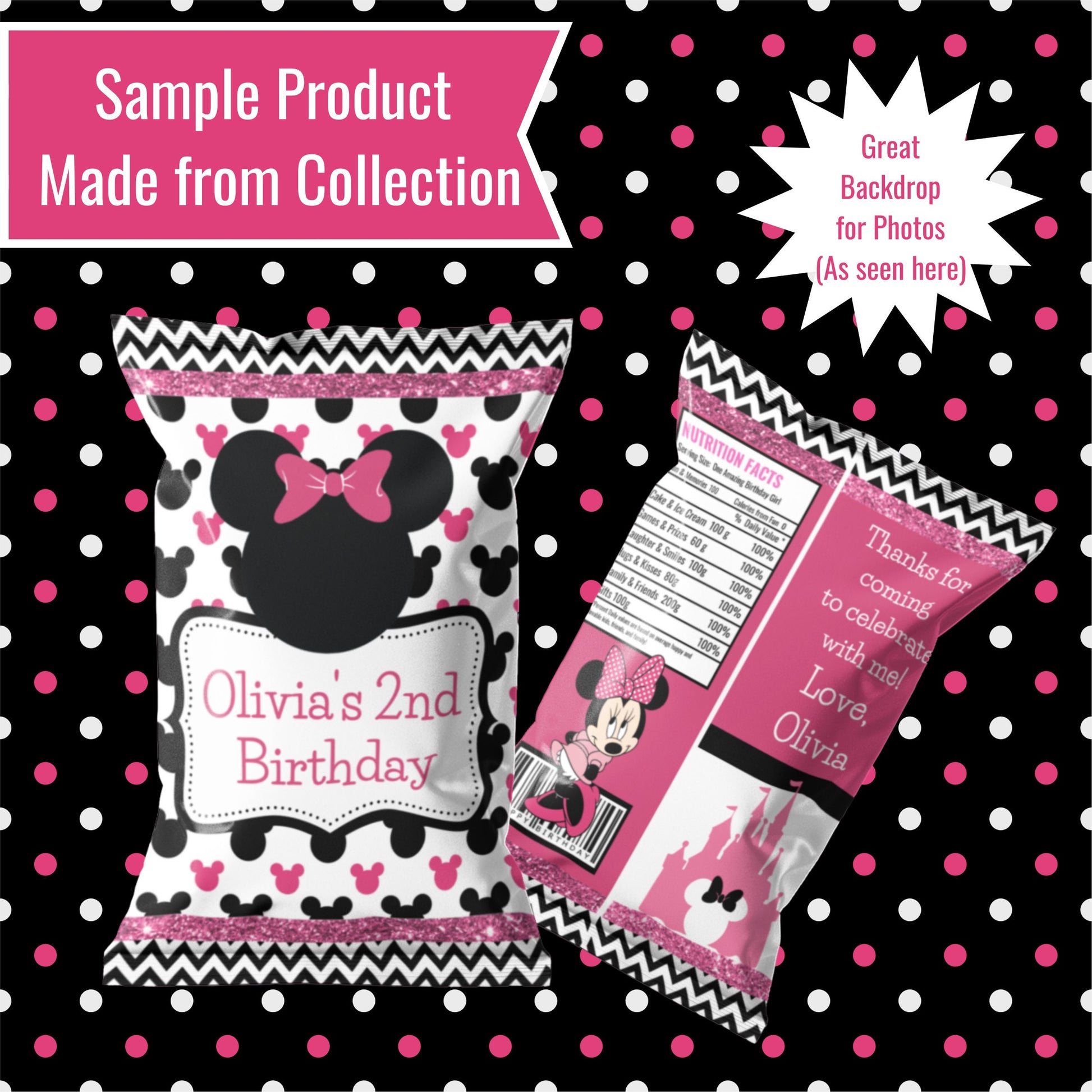 Minnie Mouse Pink digital paper FREE Clip art, scrapbook papers, wallpaper, Minnie background, polka dots, Pink Black digital papers - SthrngurlCreations