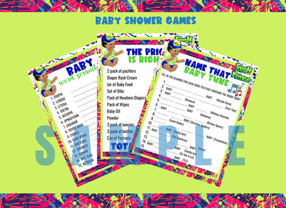 Fresh Prince Baby Shower Games, 90s Theme Baby Shower Games, Instant Download, Baby Shower Printable - SthrngurlCreations