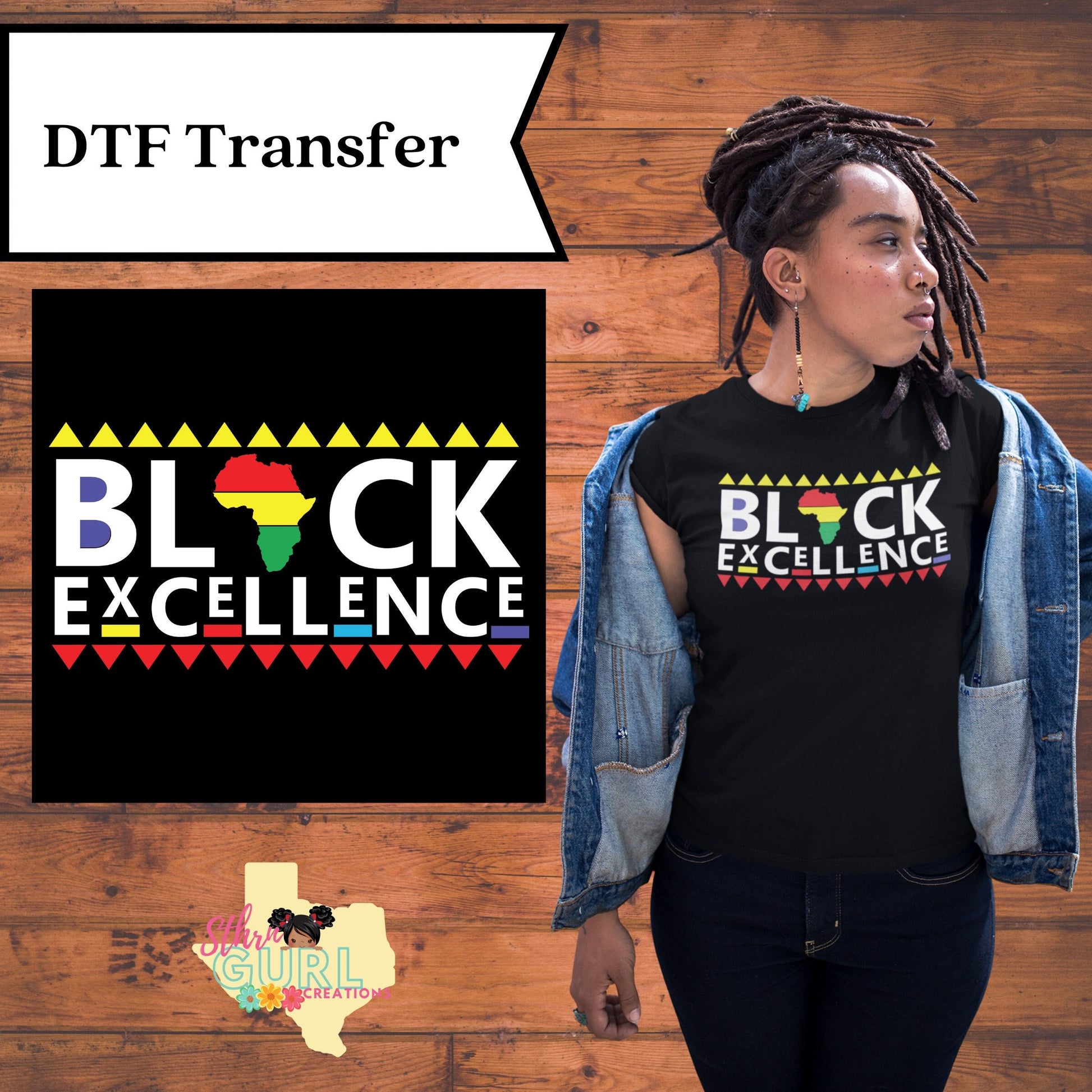 Black Excellence DTF Transfer, Black History Month T-Shirt, Juneteenth T-Shirt - SthrngurlCreations